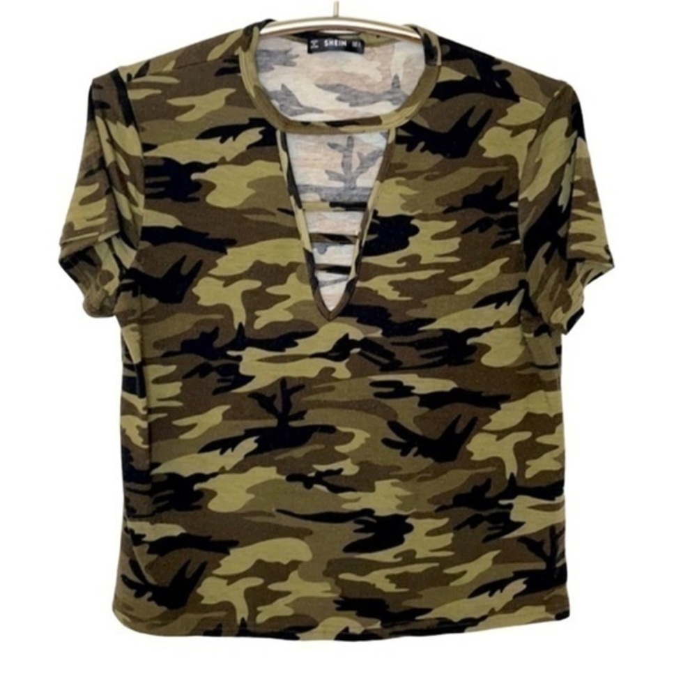 SHEIN | Women’s SHEIN Camouflage Stylish Neckline Shirt Size S